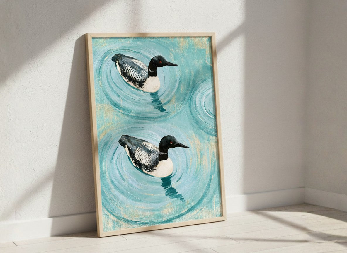 Common Loon Pair Painting art print