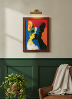 Pop Art French Bulldog Print art print shown in a forest green walnut setting