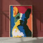 Pop Art French Bulldog Print art print shown in a red setting