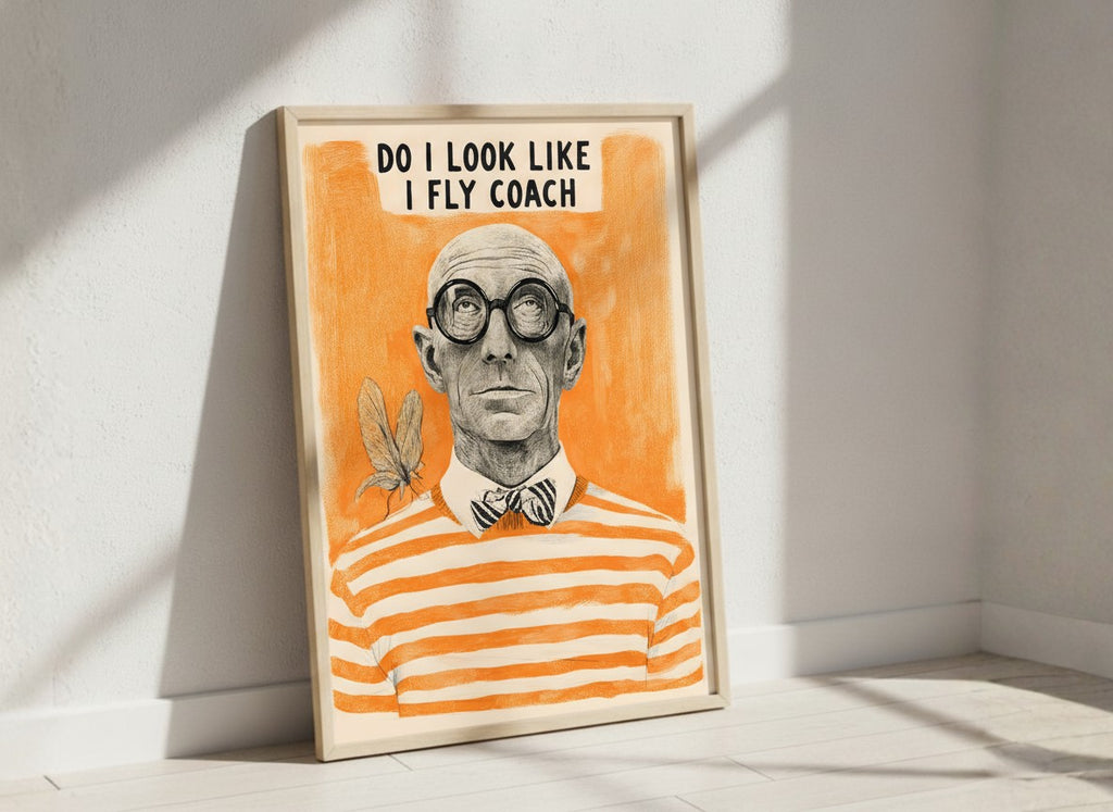 Funny Snobbish Man Portrait Art art print