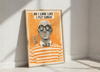 Funny Snobbish Man Portrait Art art print