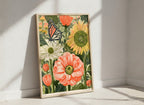 Botanical Butterfly Garden Art art print