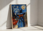 Halloween Pumpkin Witch Van Gogh art print
