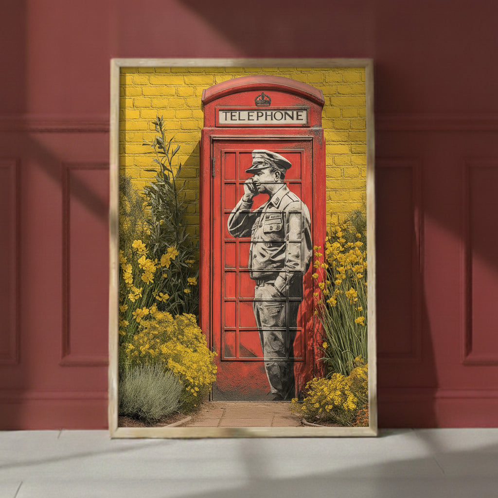 Red. art print shown in a red setting