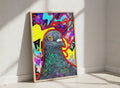 Psychedelic Pigeon Pop Art art print