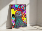 Psychedelic Pigeon Pop Art art print