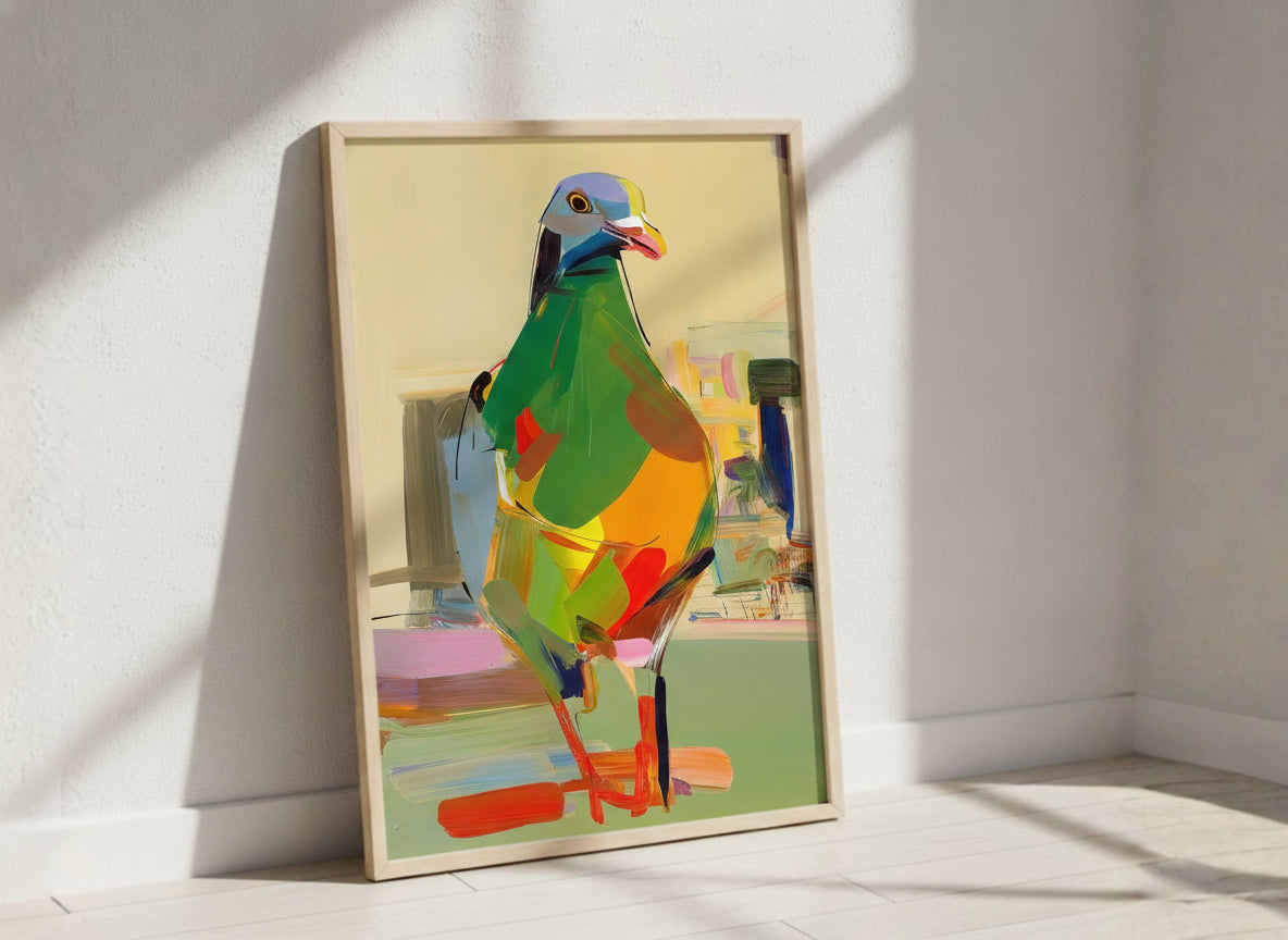 Cubist Pigeon Abstract Art art print
