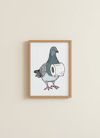 Whimsical Pigeon Lineup Art art print