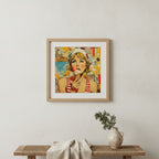 Retro Ice Cream Pop Art art print shown in a square minimal ash setting