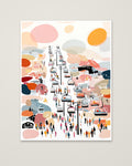 Abstract Ski Resort Gondola Art as an unframed matte paper print