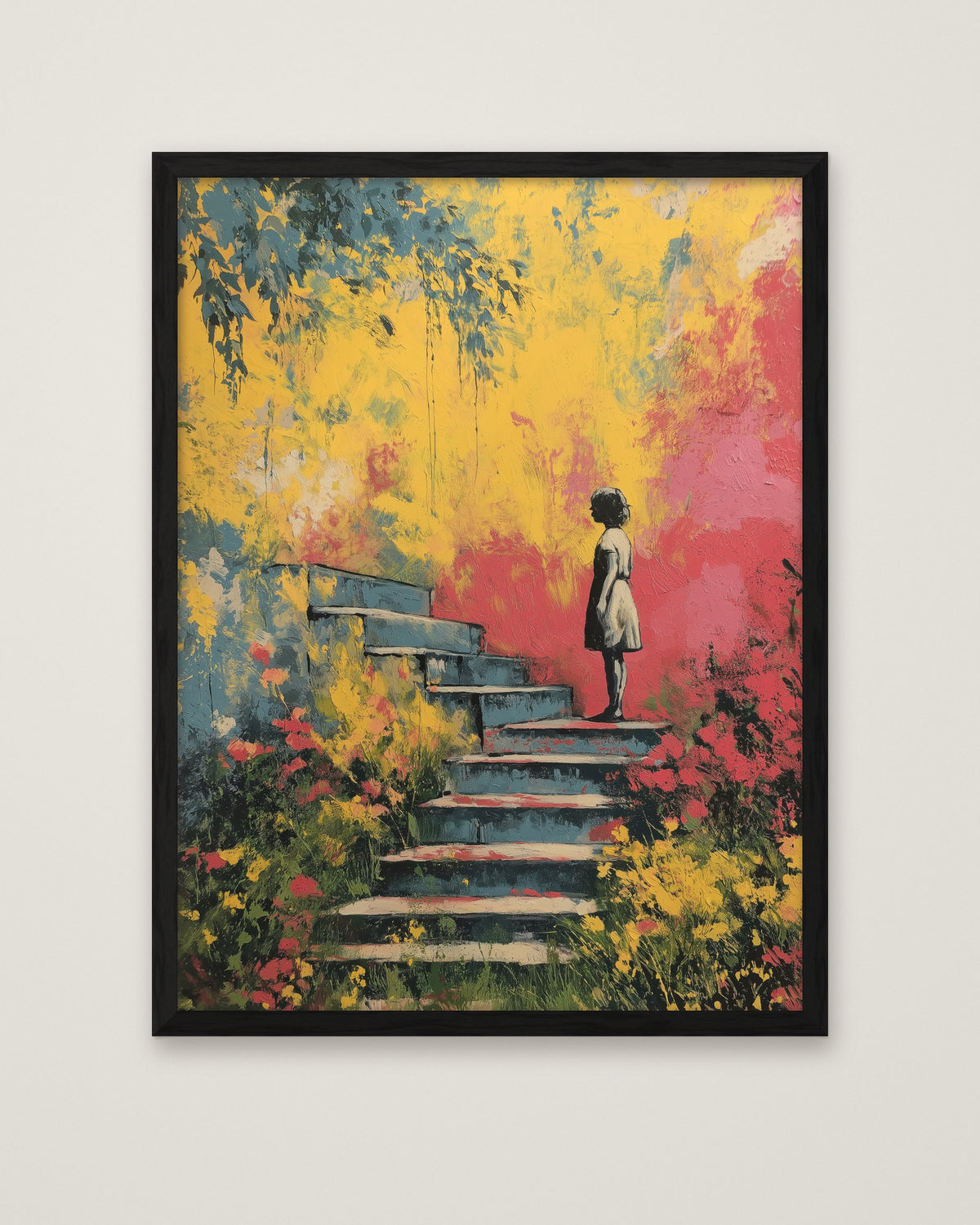 Banksy Inspired Love Street Art in a black frame