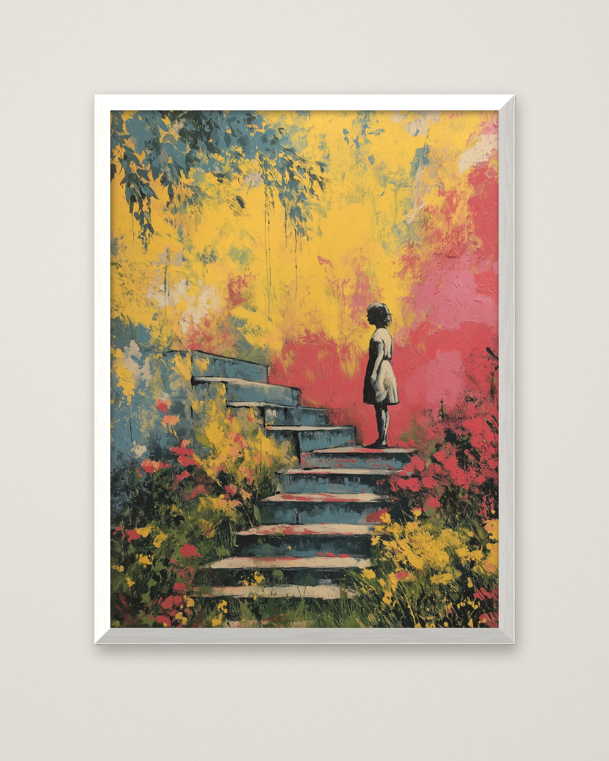 Banksy Inspired Love Street Art in a white frame