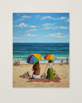 Banksy Style Beach Umbrella Art as an unframed matte paper print