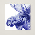 Blue Moose Engraving Art as an unframed matte paper print