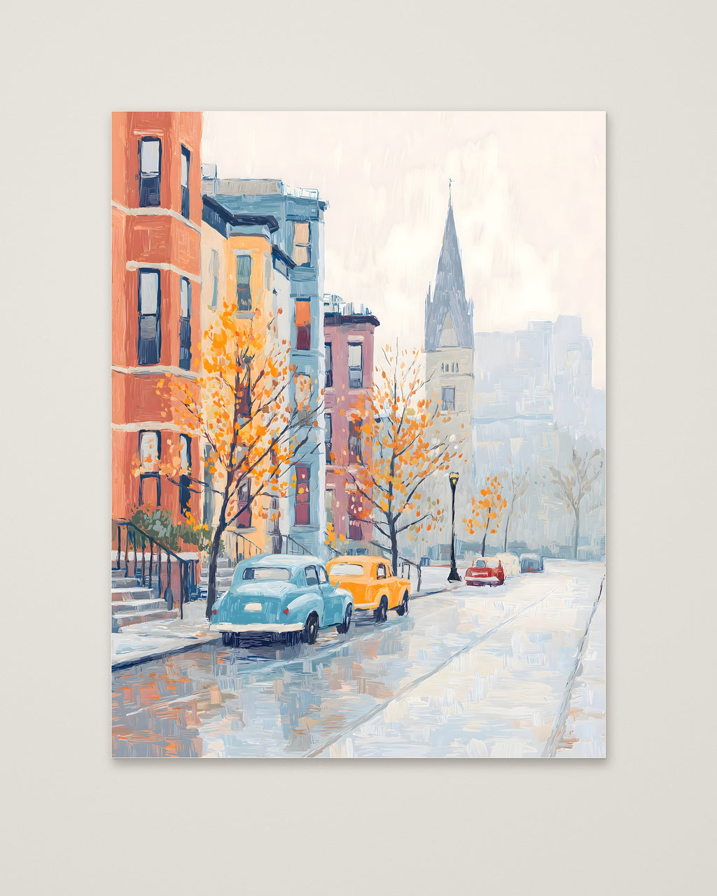 Boston Autumn Street Scene as an unframed matte paper print