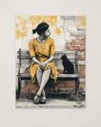 Brick Bench Wabi Sabi Art as an unframed matte paper print