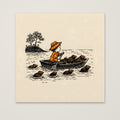 Child Rowing Boat Beavers Art as an unframed matte paper print
