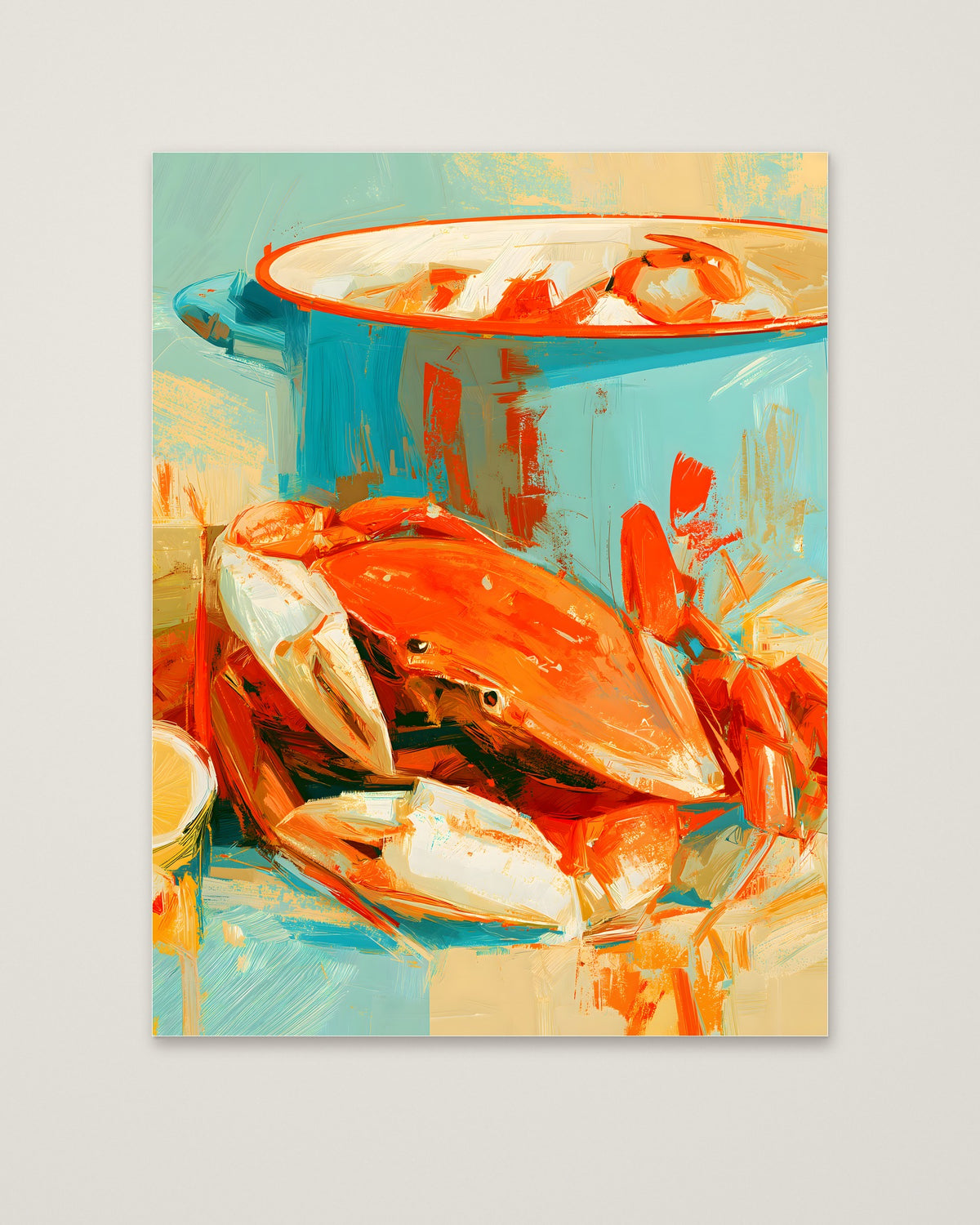 Coastal Crab Still Life Art as an unframed matte paper print