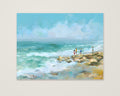 Coastal Family Figures Impressionist Art as an unframed matte paper print