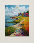 Coastal New England Village Art as an unframed matte paper print