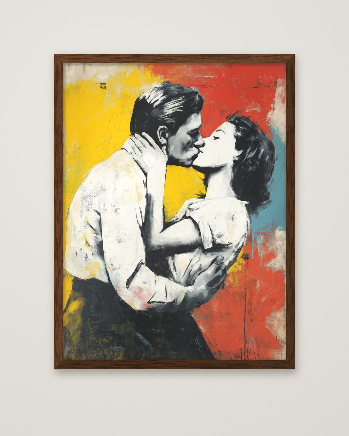 Color of Goodbye Graffiti Art in a dark wood frame