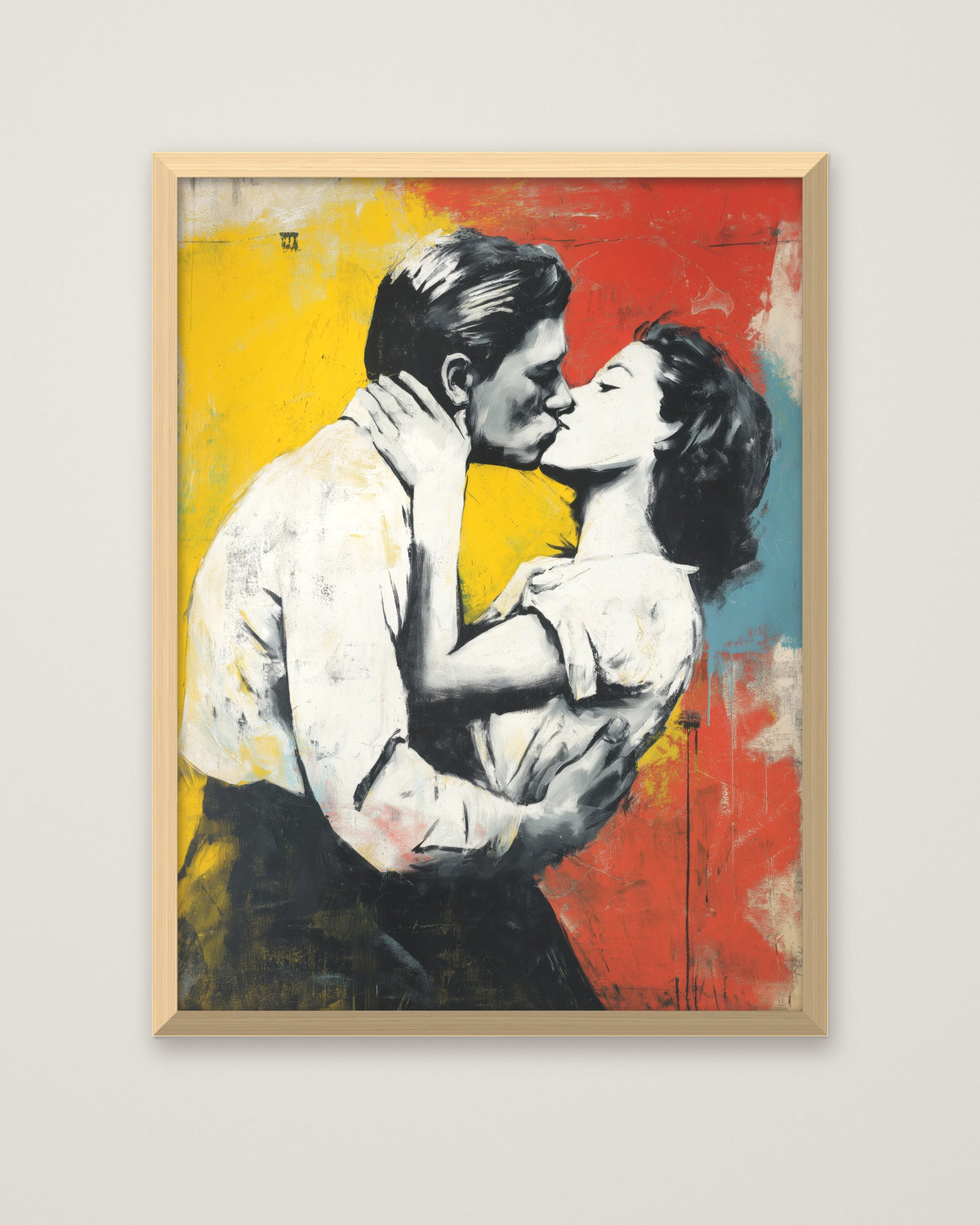 Color of Goodbye Graffiti Art in a natural wood frame