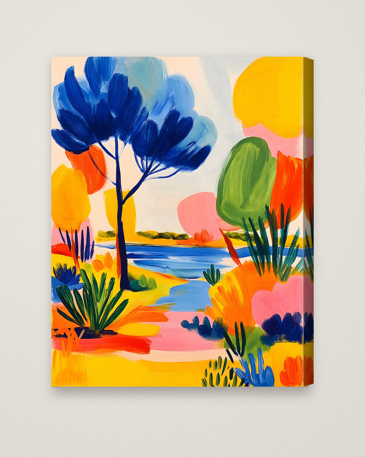 Colorful Abstract Landscape Art as a stretched canvas
