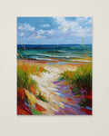 Colorful Beach Path Painting as an unframed matte paper print