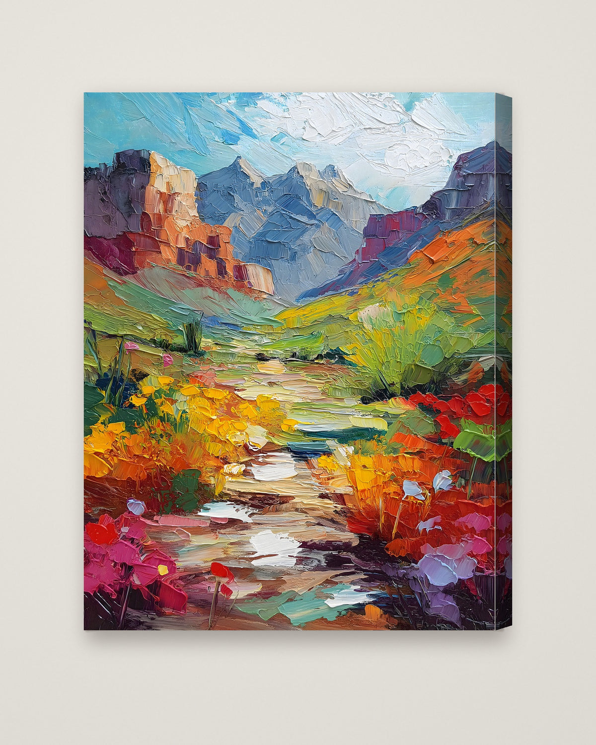 Colorful Canyon Wildflower Landscape as a stretched canvas