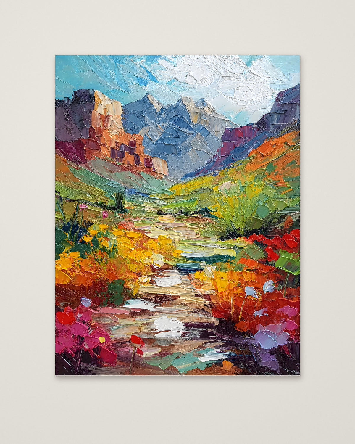 Colorful Canyon Wildflower Landscape as an unframed matte paper print