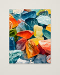 Colorful Gemstone Watercolor Art as an unframed matte paper print