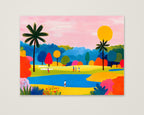 Colorful Golf Course Landscape Art as an unframed matte paper print