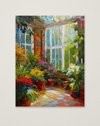 Colorful Greenhouse Conservatory Painting as an unframed matte paper print