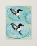 Common Loon Pair Painting as an unframed matte paper print