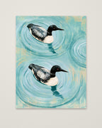 Common Loon Pair Painting as an unframed matte paper print