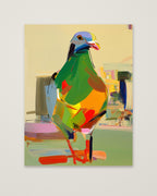 Cubist Pigeon Abstract Art as an unframed matte paper print