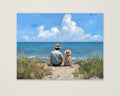 Father Daughter Beach Art as an unframed matte paper print