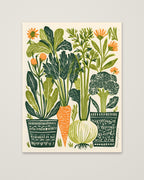 Folk Art Vegetable Garden Print as an unframed matte paper print