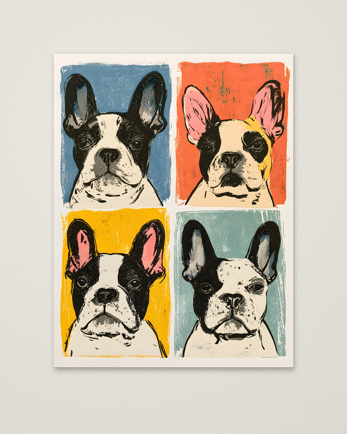 French Bulldog Pop Art Print as an unframed matte paper print