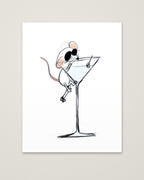 Funny Mouse Martini Art as an unframed matte paper print