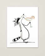 Funny Raccoon Cocktail Art as an unframed matte paper print