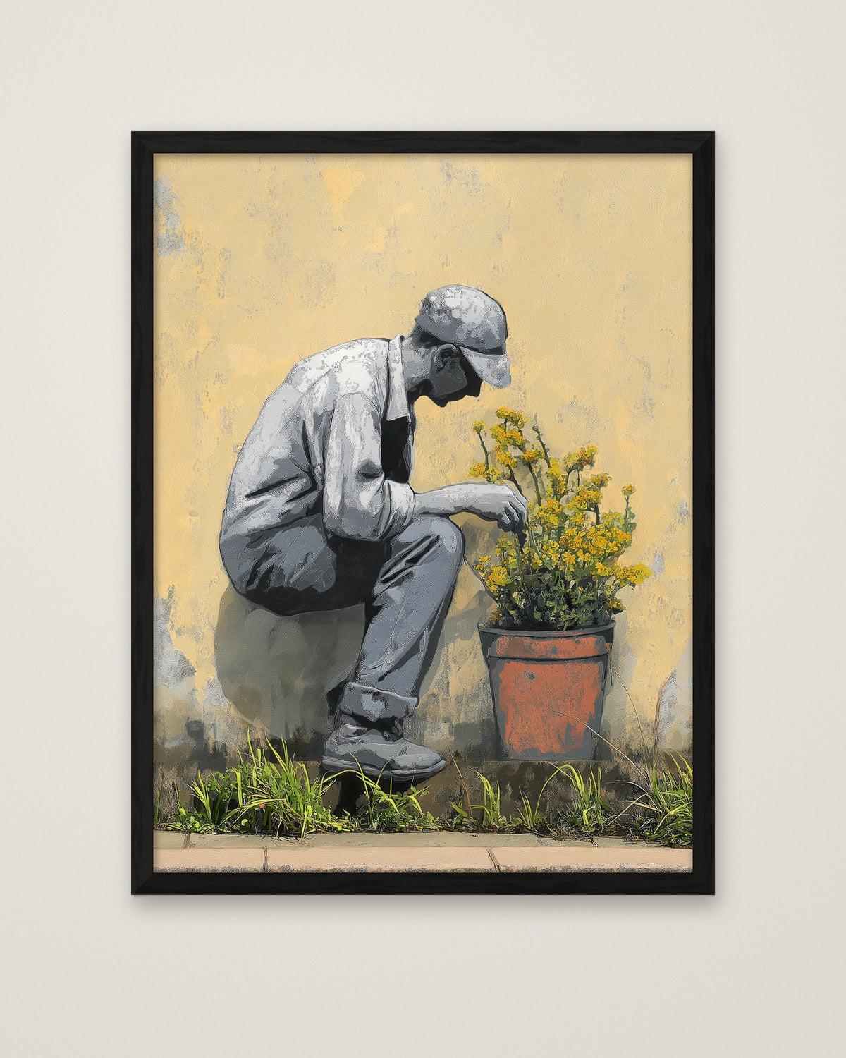 Gardener's Secret Street Art in a black frame