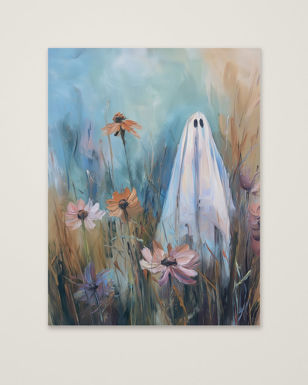 Ghost Wildflower Field Painting as an unframed matte paper print