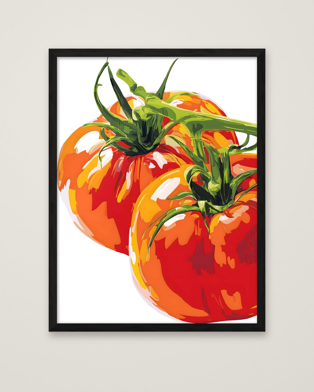 Heirloom Tomato Botanical Art in a black frame