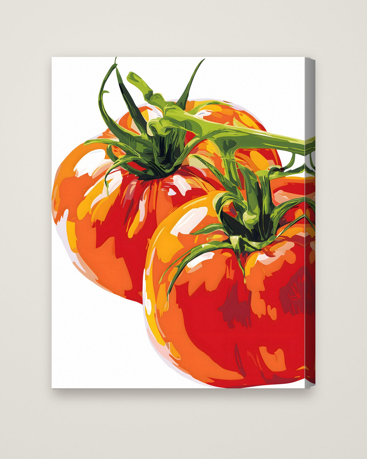 Heirloom Tomato Botanical Art as a stretched canvas
