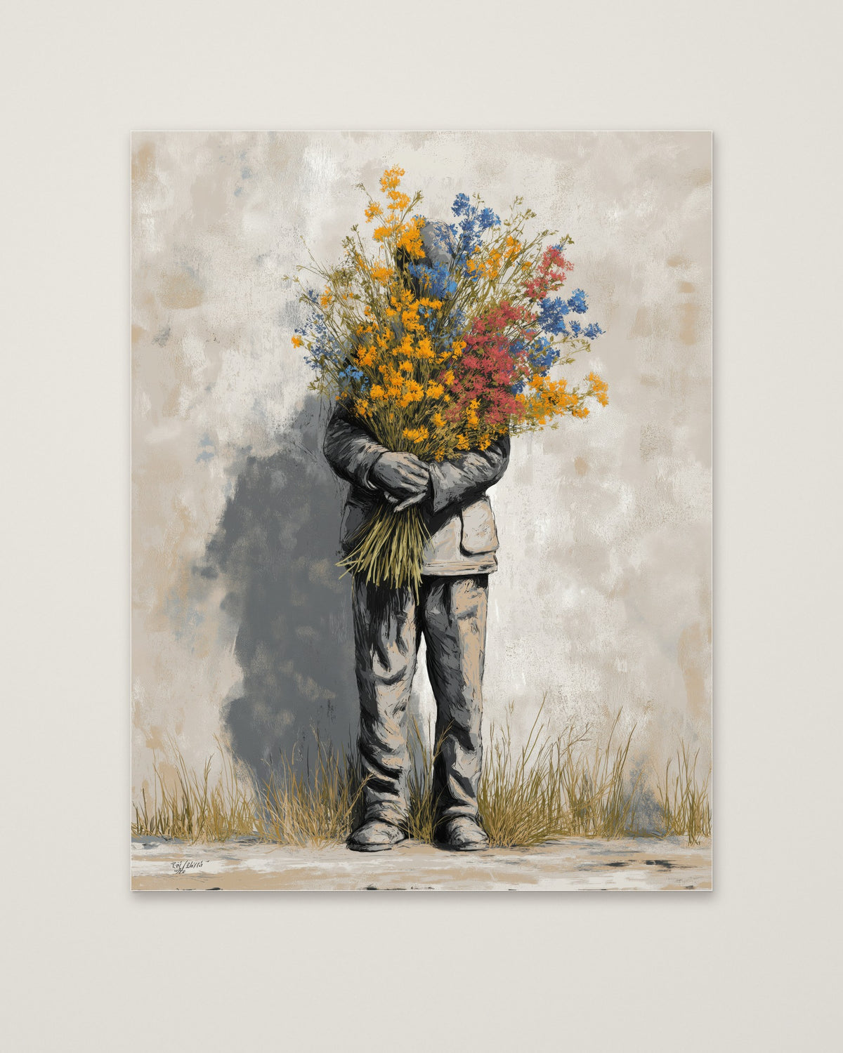 Hidden Bouquet Graffiti Flower Art as an unframed matte paper print