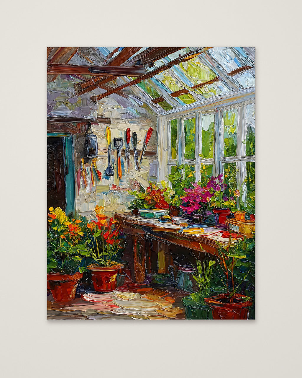 Impressionist Greenhouse Interior Art as an unframed matte paper print