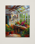 Impressionist Greenhouse Interior Art as an unframed matte paper print