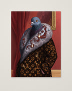 Luxury Fashion Pigeon Portrait as an unframed matte paper print