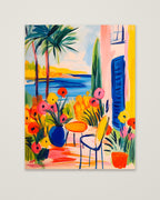 Mediterranean Garden Terrace Art as an unframed matte paper print